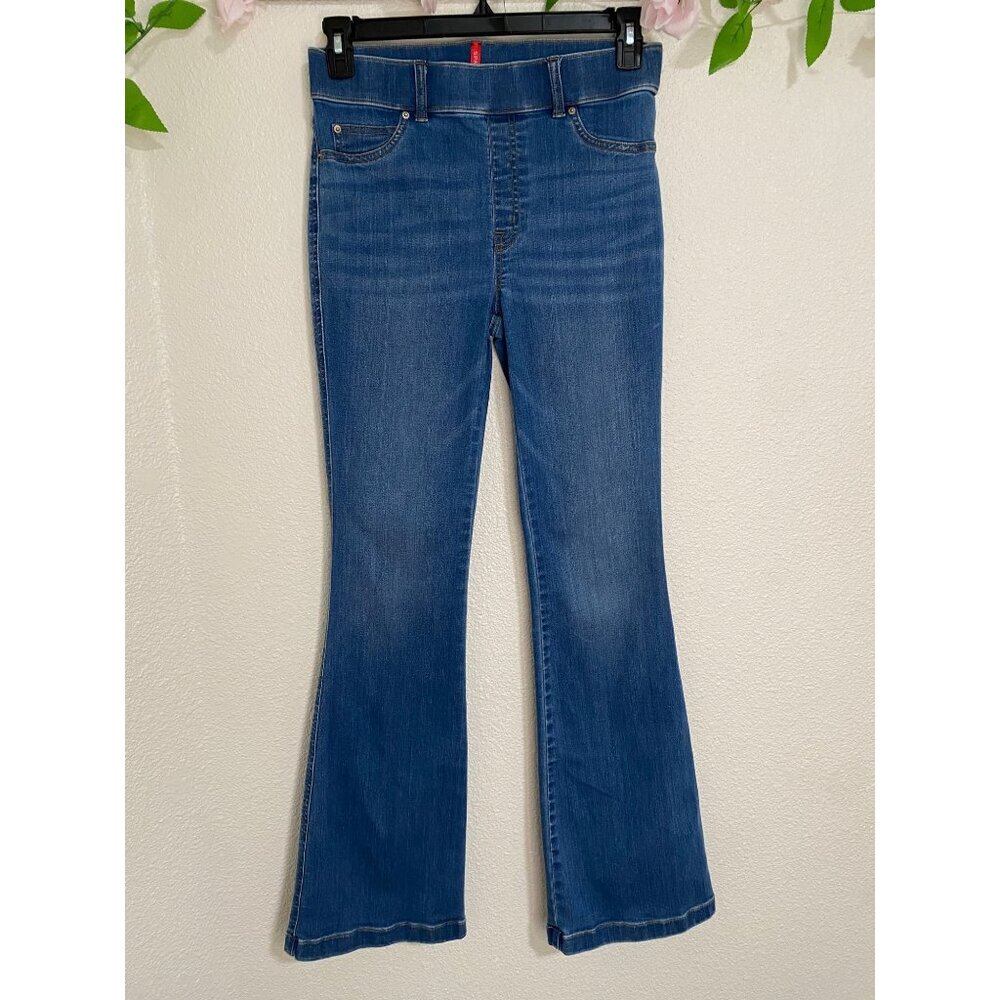 SPANX shape Women's Flare Jeans Vintage Indigo Medium Pull On Jeans - Picture 16 of 16